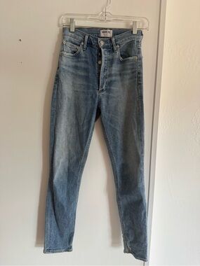 Agolde Light Blue High-Rise Slim Jeans